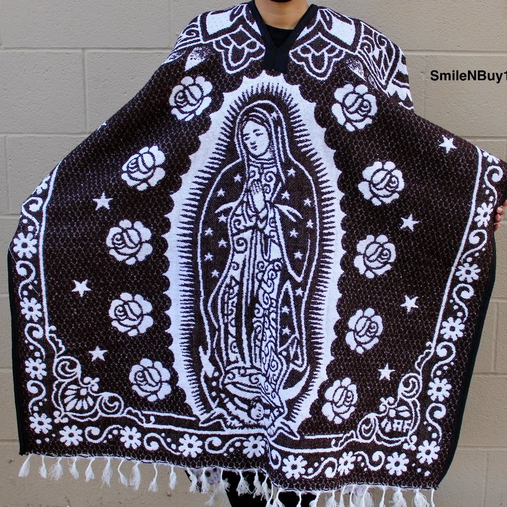 Brown Our Lady of Guadalupe poncho Virgen de Guadalupe Poncho Gaban Poncho Joron